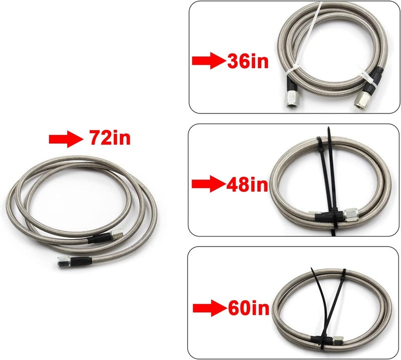 LVOUP Stainless Braided Line 4AN Multi Size Remote Turbocharger Sensor Teflon Gauge Line Kit（72inch） - Image 3